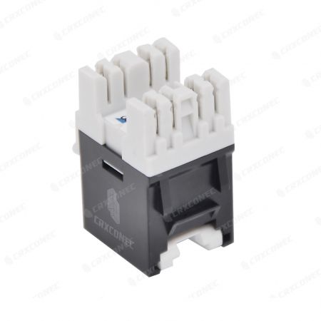 black 180 degree keystone jack slim category 6 unscreened punch down keystone jack